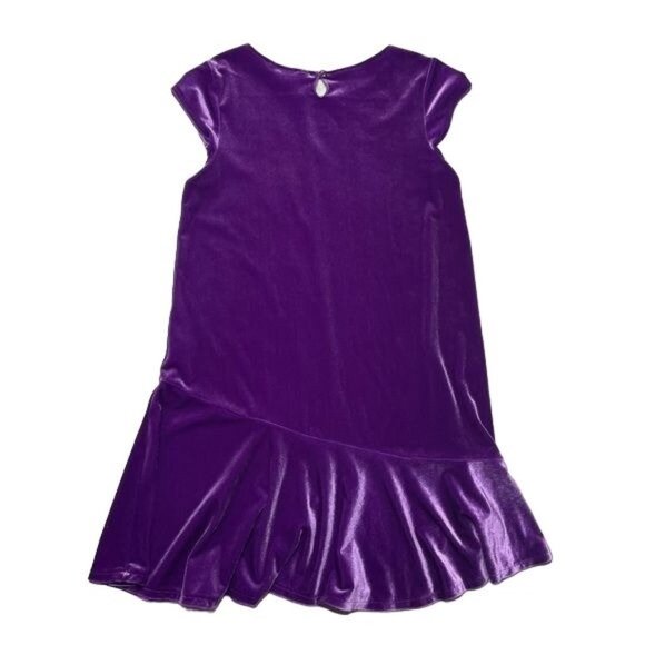 Lands End L 14 velvet dress purple - Picture 2 of 6